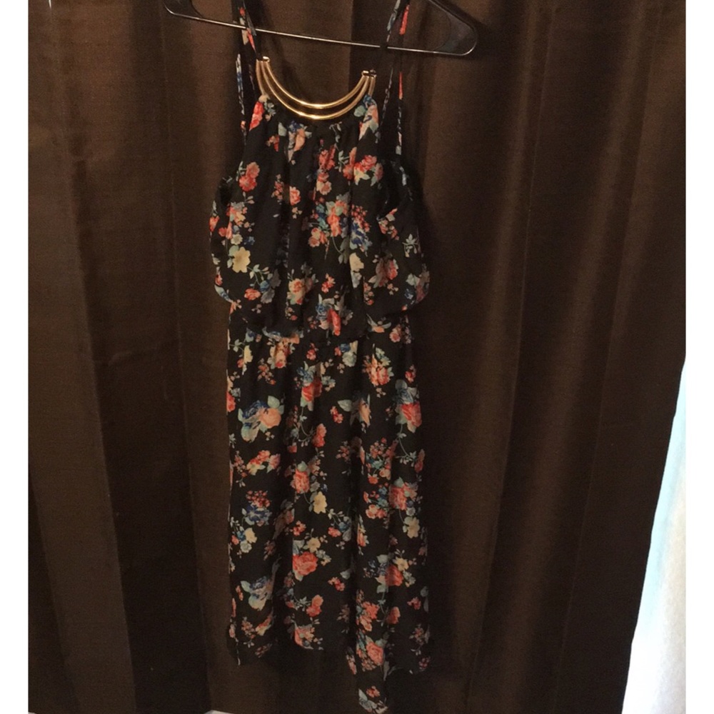 🍒Black floral dress